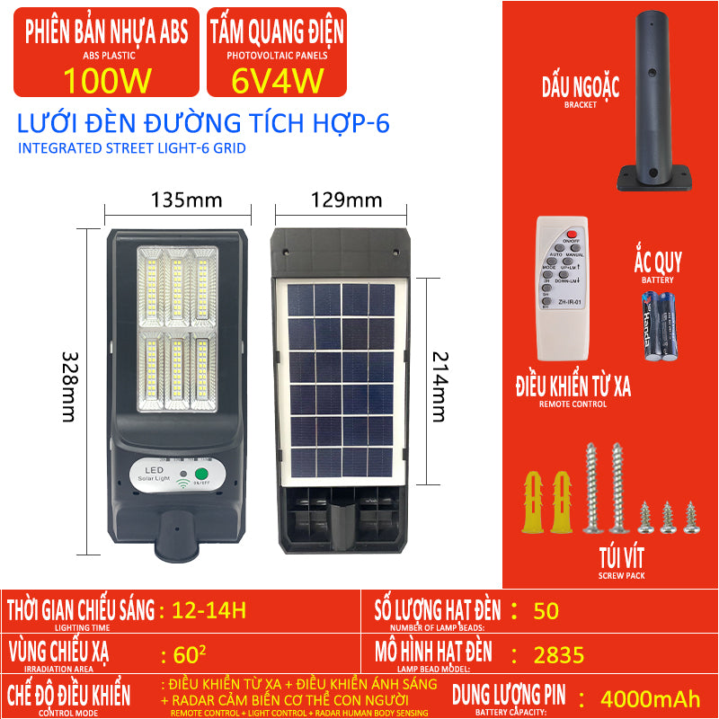 Solar lamp, high brightness LED lamp, suitable for indoor and outdoor lighting, indoor and outdoor use, multi-functional family fu street lamp