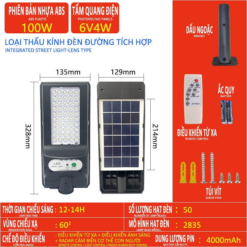 Solar lamp, high brightness LED lamp, suitable for indoor and outdoor lighting, indoor and outdoor use, multi-functional family fu street lamp